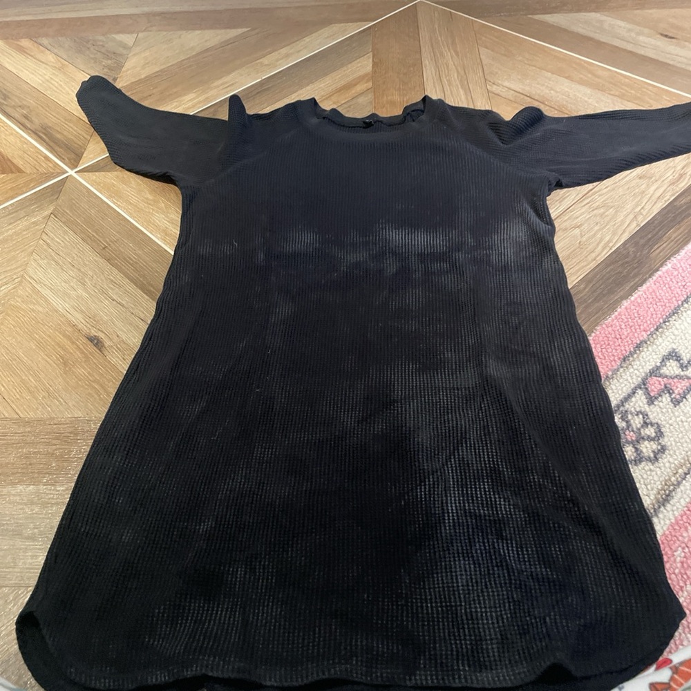 Elegant Black Ribbed Dress